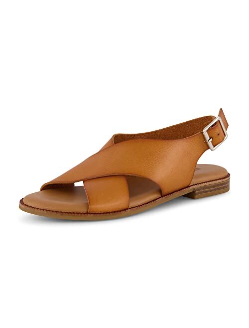 CUSHIONAIRE Women's Lake cross band sandal +Memory Foam