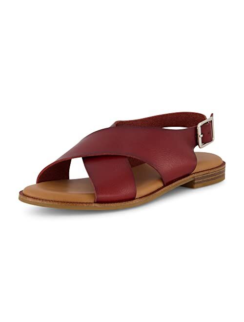 CUSHIONAIRE Women's Lake cross band sandal +Memory Foam