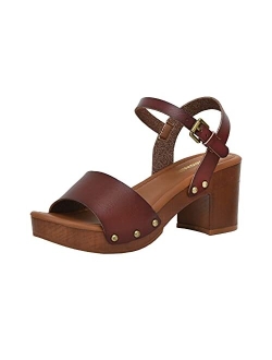 Women's Sloan Faux Wood Sandal  Memory Foam Insole & LiteSole Technology -Wide Widths Available