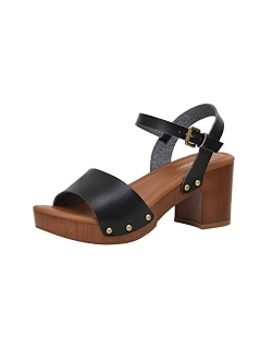 Women's Sloan Faux Wood Sandal  Memory Foam Insole & LiteSole Technology -Wide Widths Available