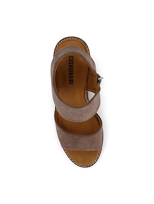 CUSHIONAIRE Women's Rosanna cut out sandal +Memory Foam and Wide Widths Available