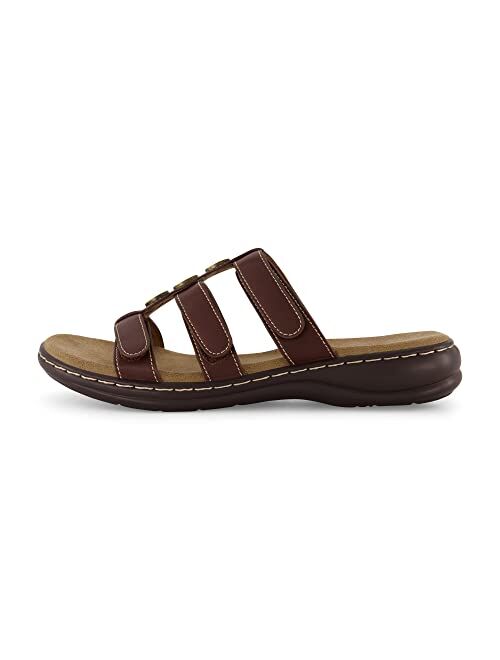 CUSHIONAIRE Women's Bowen comfort footbed Sandal with adjustable straps and +Comfort