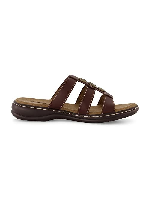 CUSHIONAIRE Women's Bowen comfort footbed Sandal with adjustable straps and +Comfort