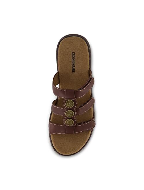 CUSHIONAIRE Women's Bowen comfort footbed Sandal with adjustable straps and +Comfort