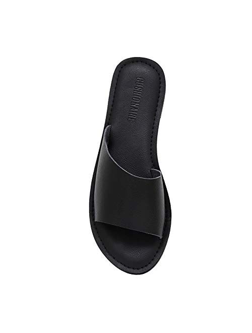 CUSHIONAIRE Women's Carly slide Sandal with Memory Foam