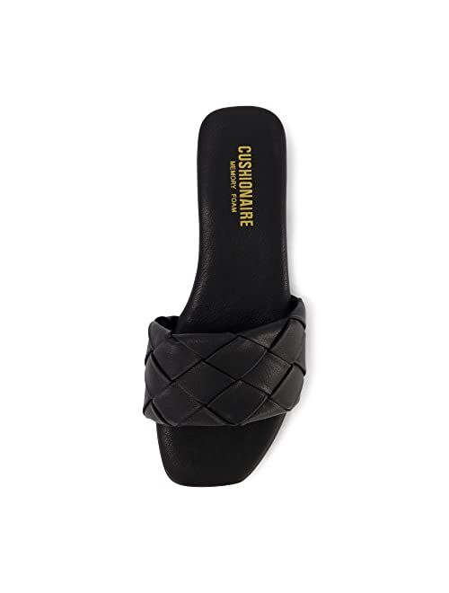 CUSHIONAIRE Women's Franca woven slide sandal +Memory Foam, Wide Widths Available