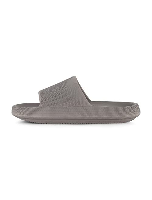 CUSHIONAIRE Men's Feather pool slide with +Comfort