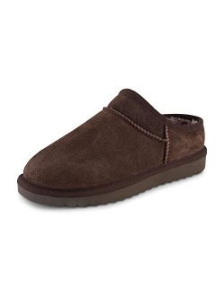 Women's Hilo Faux Shearling Genuine Suede cozy mule slippers  Memory Foam