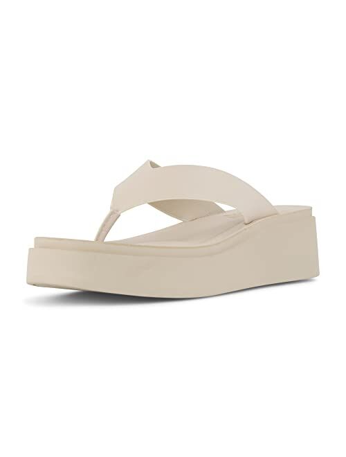 CUSHIONAIRE Women's Pippin thong platform sandal with +Memory Foam