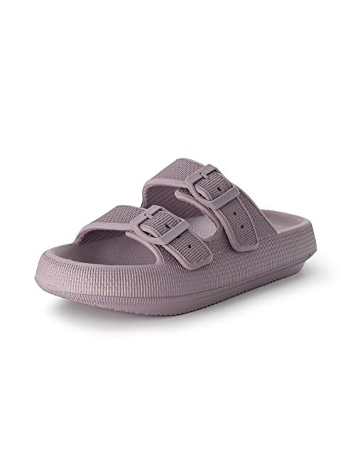 CUSHIONAIRE Women's Fame recovery cloud slide with +Comfort