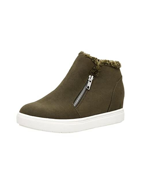 CUSHIONAIRE Women's Heaven Hidden Wedge Faux Shearling Sneaker +Memory Foam