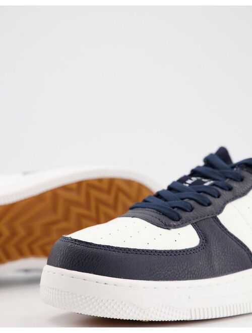 Jack & Jones sneakers with chunky sole in navy and white