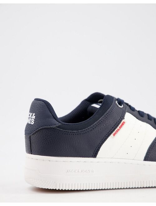 Jack & Jones sneakers with chunky sole in navy and white