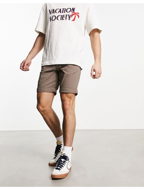 Jack & Jones Intelligence slim fit chino short in brown