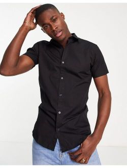 Originals short sleeve stretch cotton shirt in navy