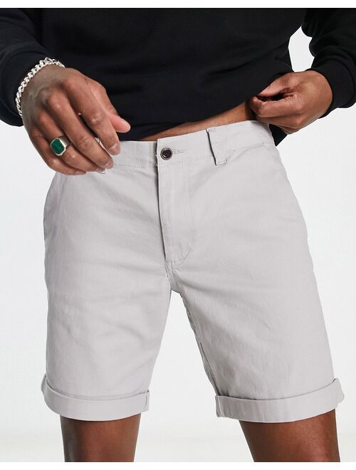 Jack & Jones Intelligence slim fit chino shorts in light gray