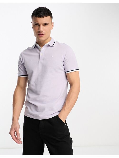 Jack & Jones Essentials pique polo in lilac