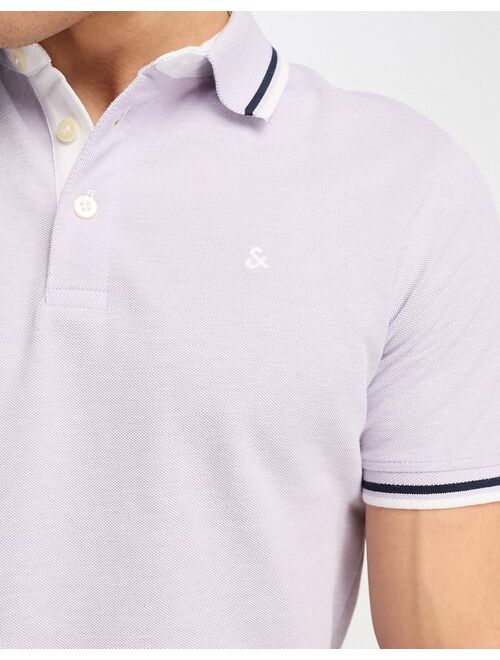 Jack & Jones Essentials pique polo in lilac