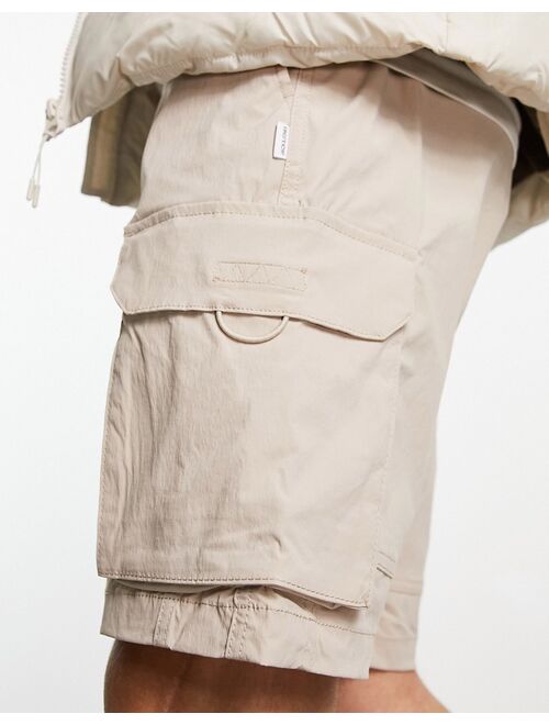 Jack & Jones Intelligence technical cargo shorts in beige