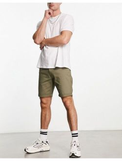 Intelligence slim 5 pocket short in khaki