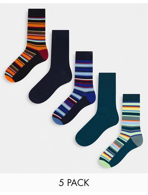 Jack & Jones 5-pack socks in multi stripe