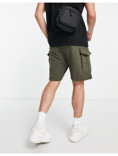 Jack & Jones Intelligence jersey cargo shorts in khaki