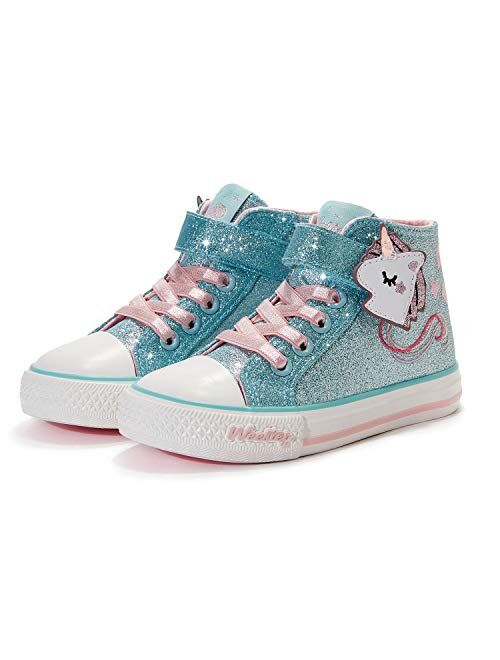 Weestep Girls Toddler/Little Kid Glitter Unicorn Bow Sneaker Shoe