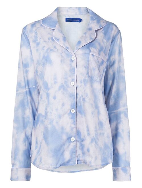 Desmond & Dempsey tie-dye print pajama set