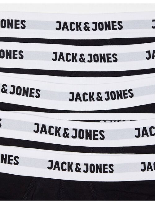 Jack & Jones 5 pack briefs with logo in black