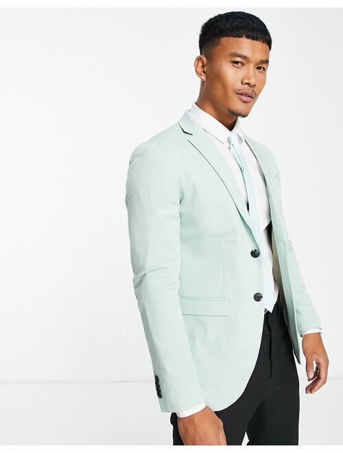 Jack & Jones Premium slim fit suit jacket in pastel blue