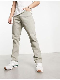 Intelligence loose fit twill pants in light gray