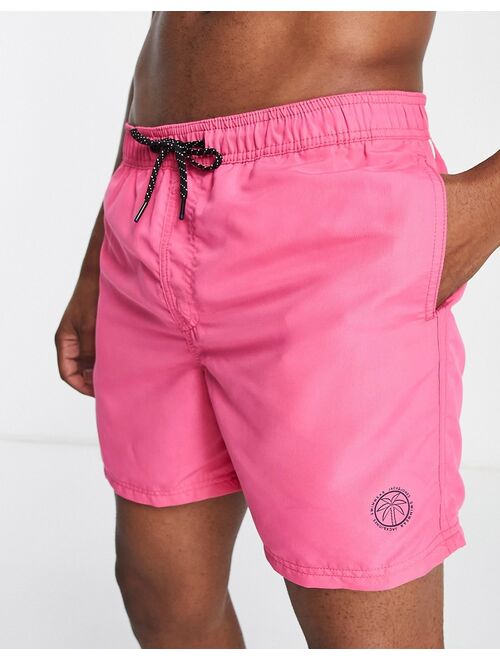 Jack & Jones Intelligence swim shorts in bright pink