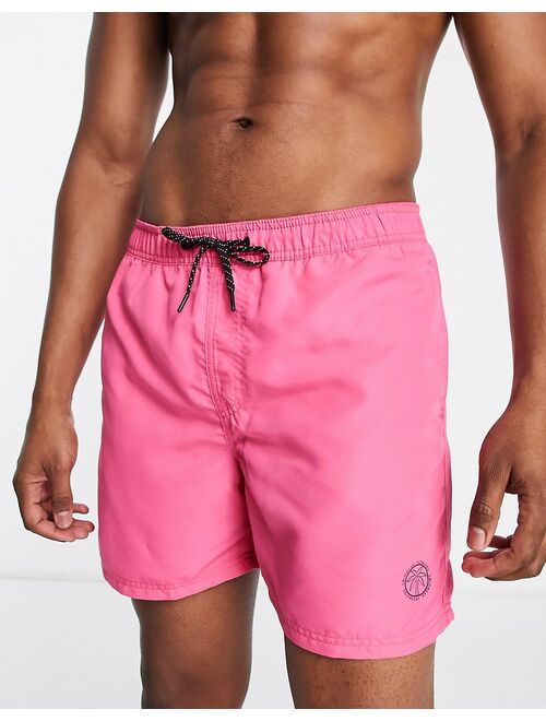 Jack & Jones Intelligence swim shorts in bright pink