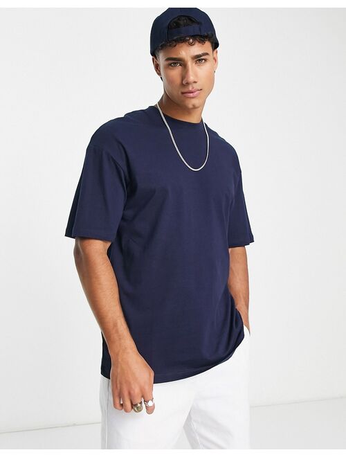 Jack & Jones Core boxy t-shirt in navy