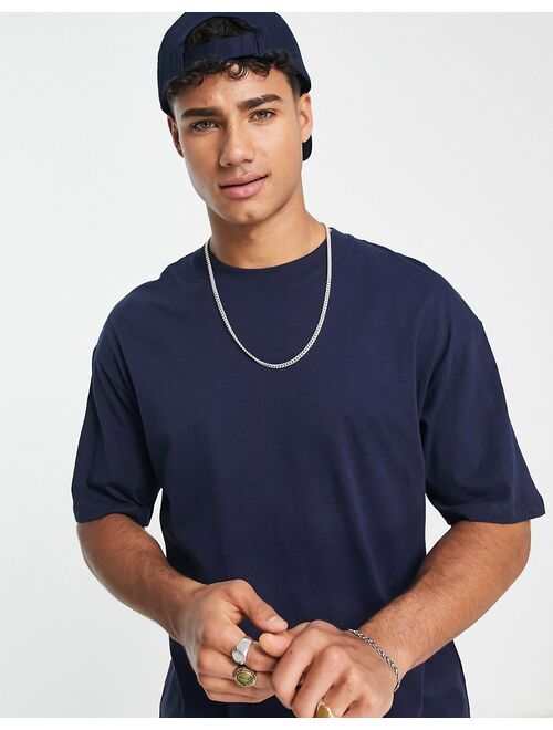 Jack & Jones Core boxy t-shirt in navy