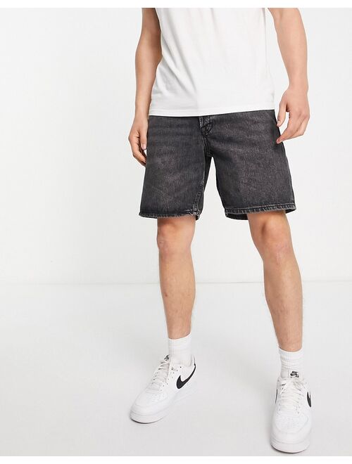 Jack & Jones Intelligence loose fit denim shorts in gray