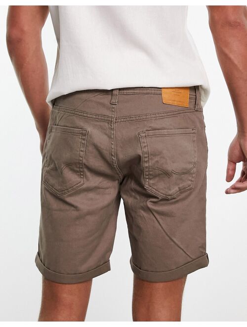 Jack & Jones Intelligence slim 5 pocket short in brown