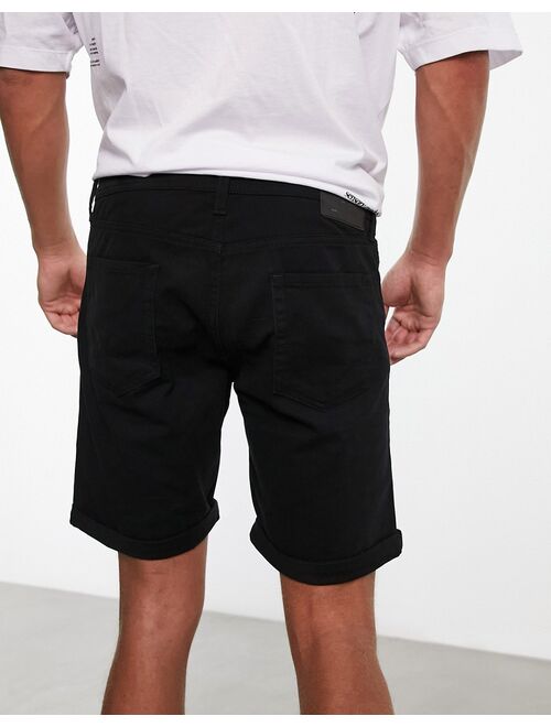 Jack & Jones Intelligence slim 5 pocket short in black