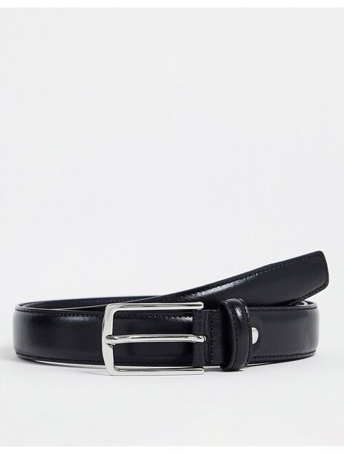 Jack & Jones premium leather belt in black