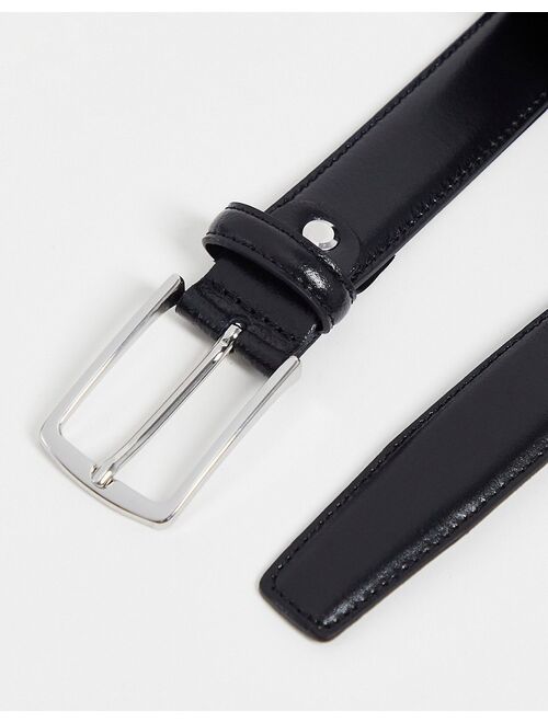 Jack & Jones premium leather belt in black