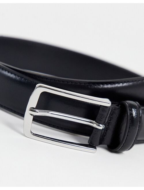 Jack & Jones premium leather belt in black