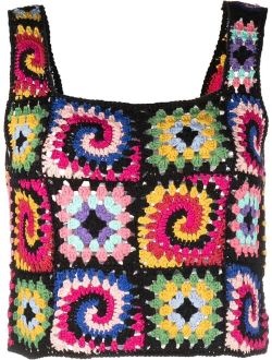 crochet panelled crop top