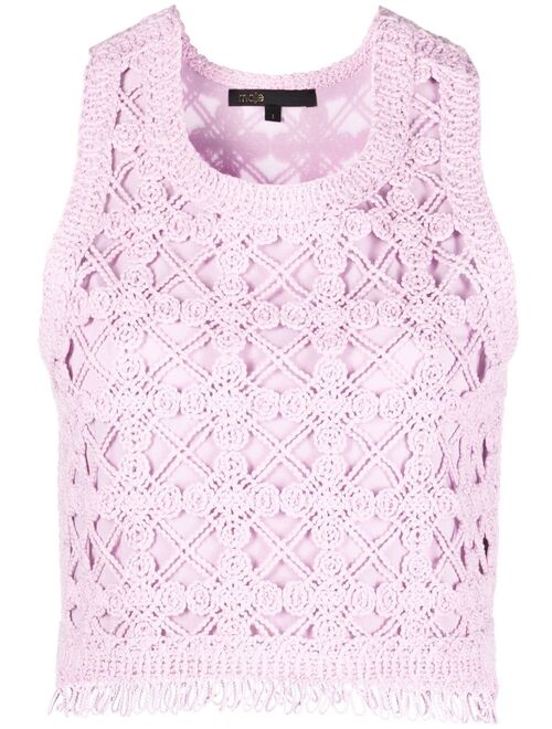 Maje Madagascar crochet-knit sleeveless top