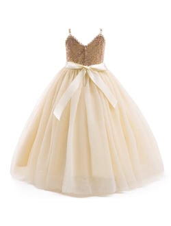 Doragirl Flower Girls Tulle Dress Bridesmaid Sparkle Wedding Pageant Dresses Princess Birthday Party