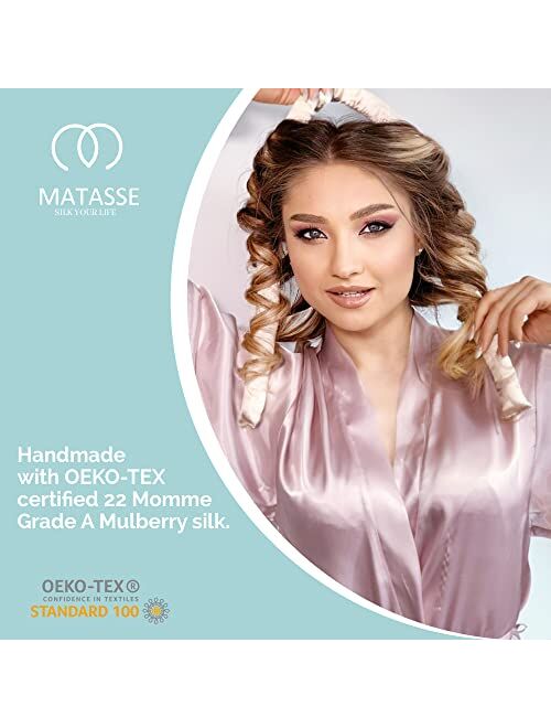 MATASSE Silk Your Life Heatless Hair Curler Set - 6A Grade, 22 Momme Mulberry Silk, No Heat Curlers for Damage-Free Hair, Easy to Use Hair Styling Tool Set for Women with