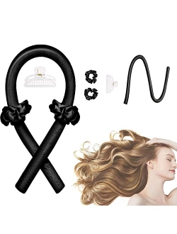 CORATED Heatless Curling Rod Headband, Hair Curlers to Sleep In, No Heat Curl Ribbon with Hair Clips and Scrunchie, Sleeping Curls Silk Ribbon Hair Rollers for Long Hair