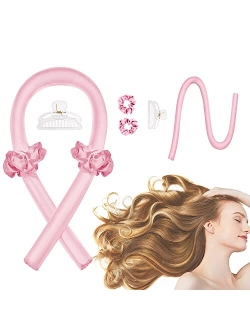 CORATED Heatless Curling Rod Headband, Hair Curlers to Sleep In, No Heat Curl Ribbon with Hair Clips and Scrunchie, Sleeping Curls Silk Ribbon Hair Rollers for Long Hair