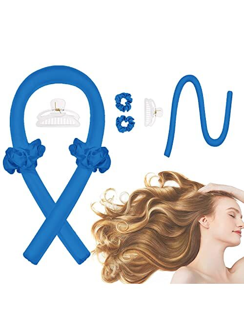 CORATED Heatless Curling Rod Headband, Hair Curlers to Sleep In, No Heat Curl Ribbon with Hair Clips and Scrunchie, Sleeping Curls Silk Ribbon Hair Rollers for Long Hair