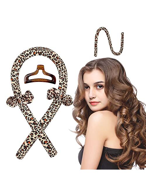 CODCOS Heatless Hair Curler Rod Headband Overnight for Long Hair - No Heat Silk Ribbon Curling Rod Hair Roller Curls with Hair Clips and Scrunchie - Soft Foam Hair Roller