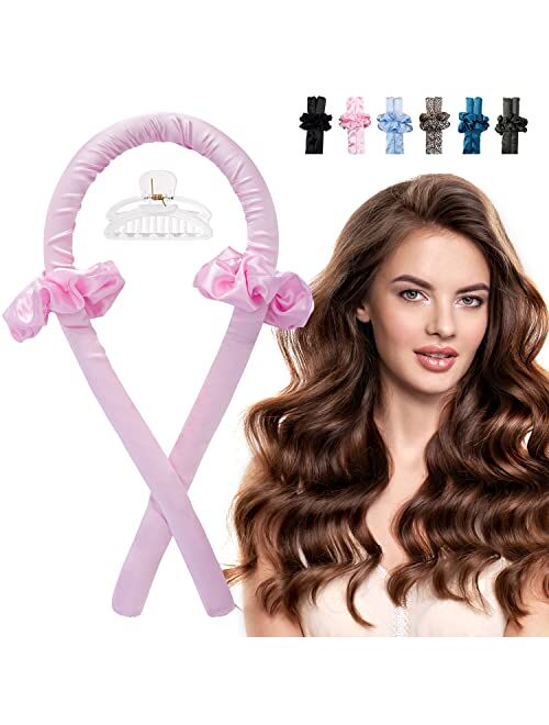 Yeelen Heatless Hair Curling Rod Headband for Long Hair, No Heat Hair Curler Rollers Set can Sleep in Overnight, Satin Curl Ribbon Hair Wrap with Scrunchie and Hair Clips